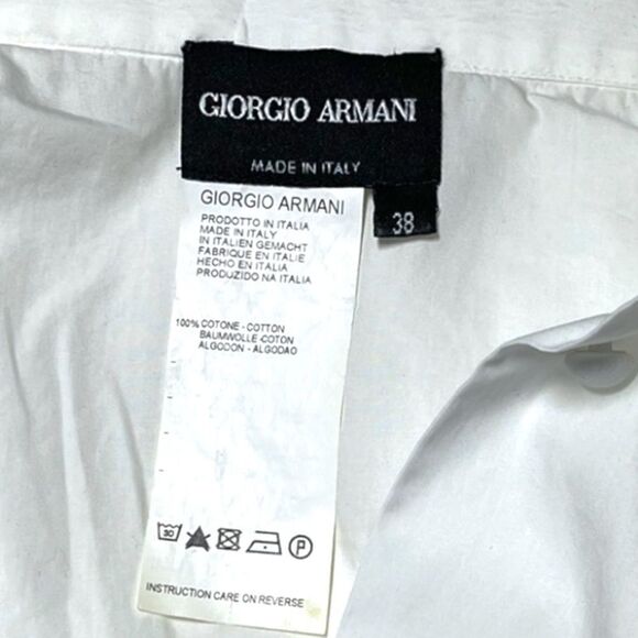 GIORGIO ARMANI White Cotton Button Down Shirt - Picture 3 of 7